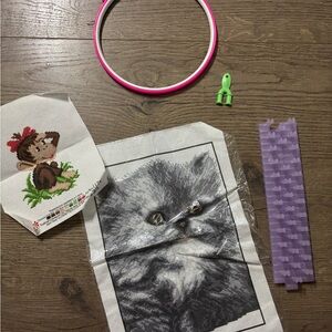 Cat and Monkey Cross Stitch Kit
